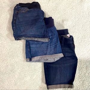 Maternity jean shorts bundle